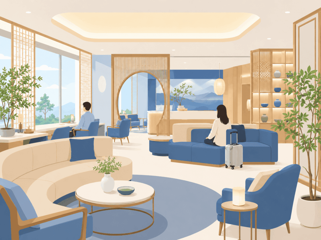 Severance Hospital international patients lounge illustration