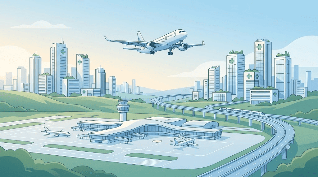 Airport accessibility for international patients traveling to Korea's Big 5 hospitals