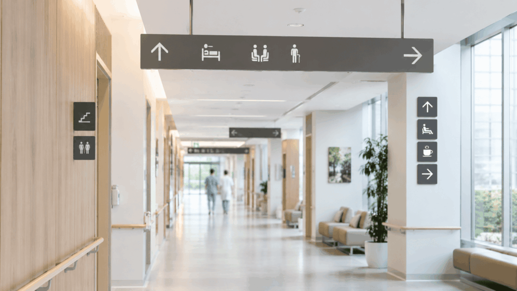 hospital corridor signage for international patients